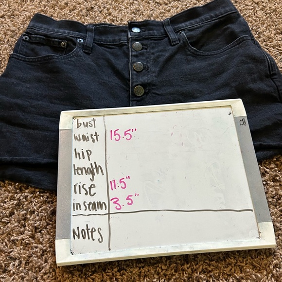 J. Crew Classic Denim Button Fly High Waisted Shorts in Black Wash - Picture 7 of 7